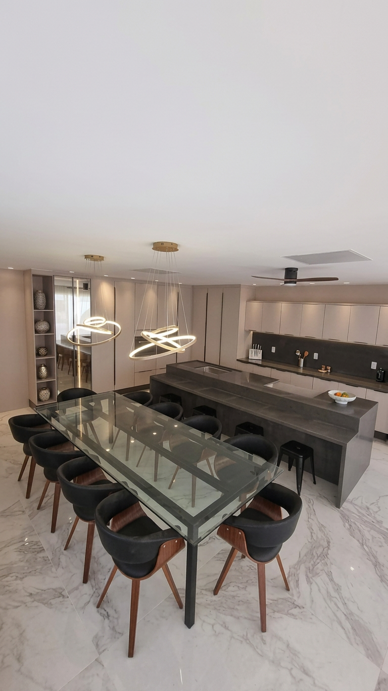 Cozinha vista do living